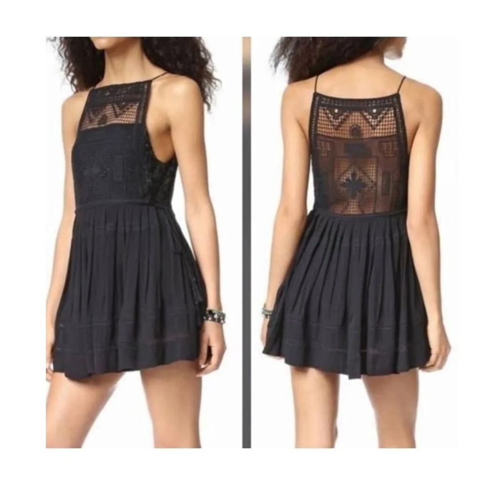 NWOT free people Emily crochet lace tassel mini dress Size XS